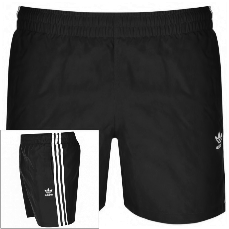 Alternative Image for Productadidas Originals 3 Stripes Swim Shorts Black1